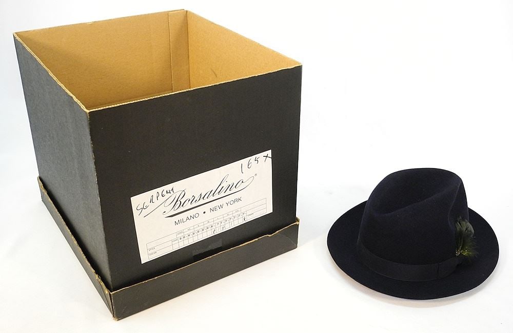 Vintage Borsalino Fedora with Original Box, Labeled Size 4 1/2. (1 of 5)