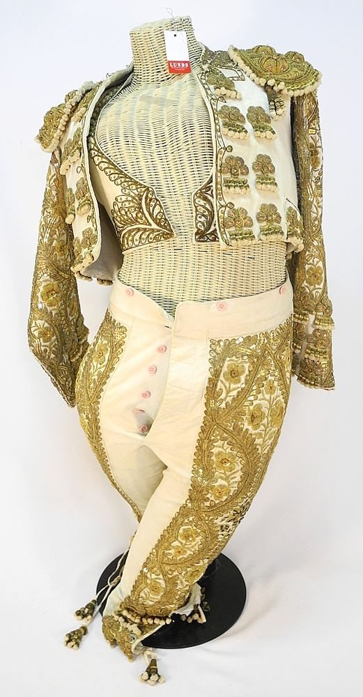 Spanish Matador's "Suit of Lights", Early 20th Century, 3 Pieces with Wicker Form. (1 of 6)