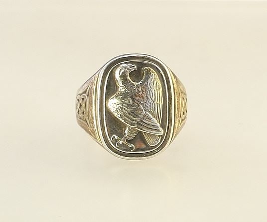 Georg Jensen Sterling 925 Denmark 1982 For the Franklin Mint Ring, Size 9 1/2, 15.71 Grams. (1 of 5)
