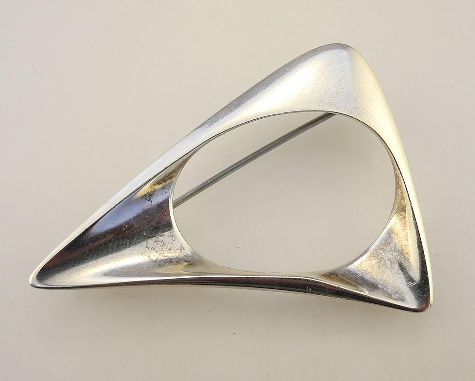 Georg Jensen 925 Sterling Denmark 375 Brooch, 19.55 Grams.: Georg Jensen 925 Sterling Denmark 375 Brooch, 19.55 Grams.
