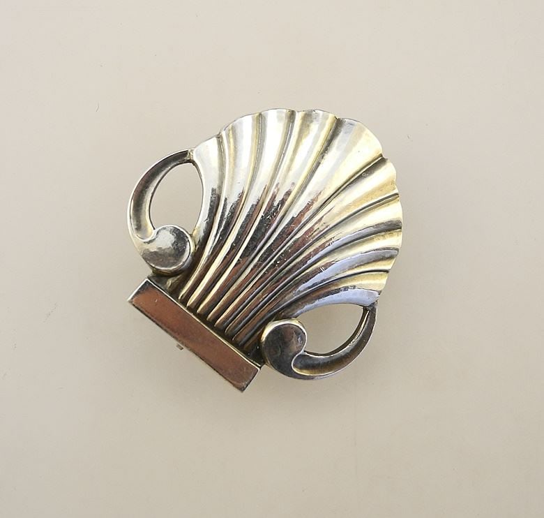 Georg Jensen Sterling Denmark 246 Brooch, 8.57 Grams.: Georg Jensen Sterling Denmark 246 Brooch, 8.57 Grams.