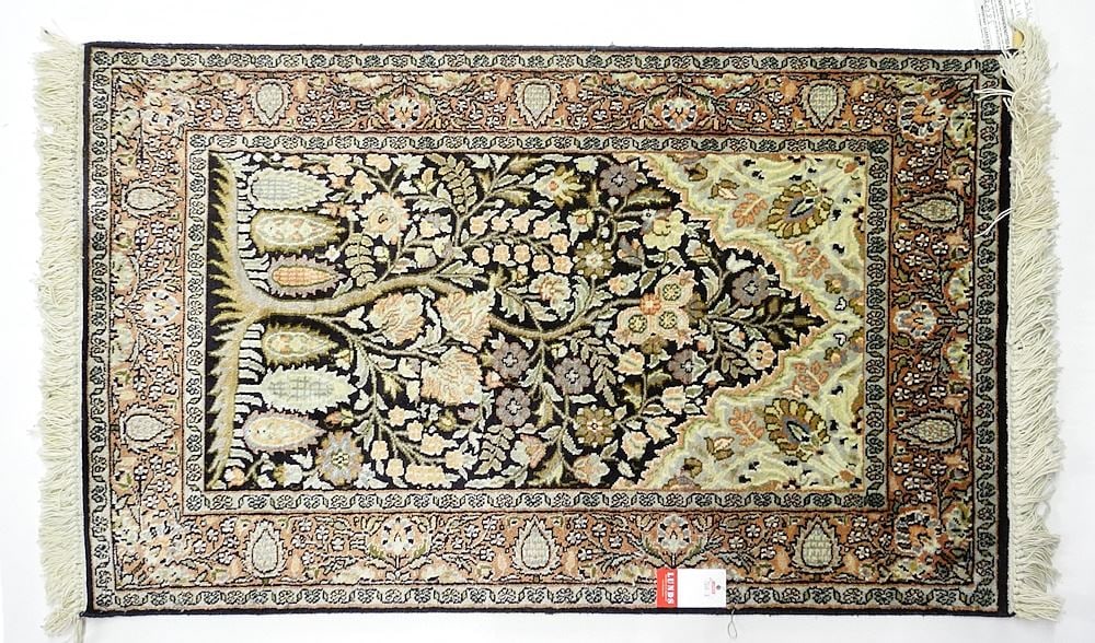 Silk Prayer Mat, Approx. 3'5" x 1'11". (1 of 8)