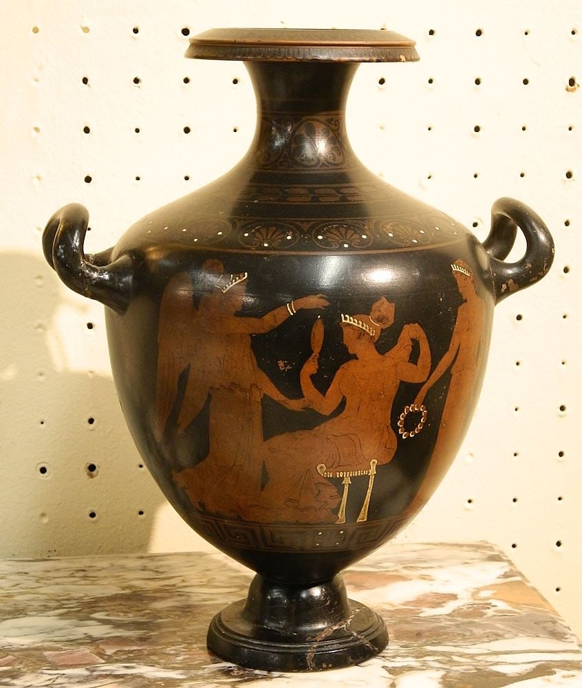 Greek Red Figure Vase, 10 1/4 x 8 1/4 x 6 1/2" (restorations noted). (1 of 6)