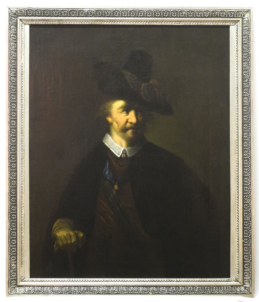 Oil on Canvas Attributed to Jacques Andre Joseph Aved, 23 1/2 x 18 1/2", "Untitled Portrait". (1 of 9)