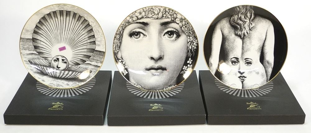 3 Rosenthal Julia Collection Fornasetti Design Plates in Original Boxes, 9 1/4" Diameter. (1 of 10)