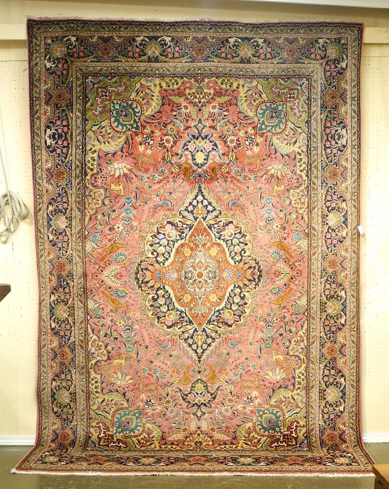 Handknotted Tabriz Wool & Cotton Carpet, Approximately 10' x 6'8". (1 of 9)