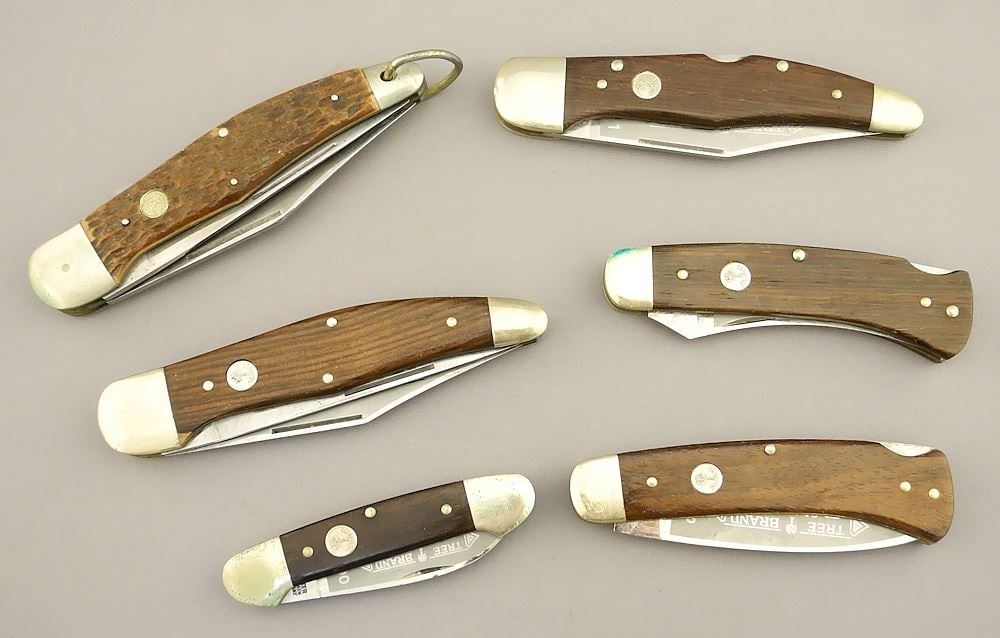 Collection of 6 Boker Tree Brand Folding Knives, 3 1/2 - 5 1/4". (1 of 6)