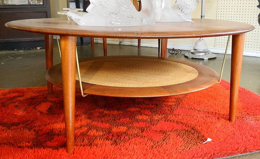 France & Son Danish Modern Teak Round Table, 39" Diameter. (1 of 4)
