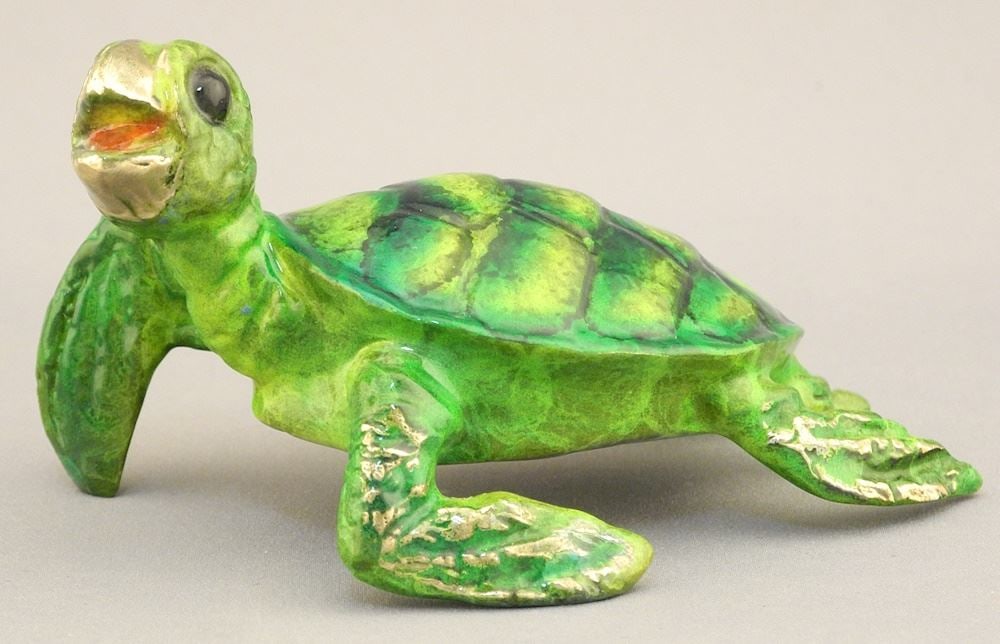 Bronze signed Barry Stein, 4", "Sea Turtle Lemon", #19/1000 with Certificate. (1 of 5)