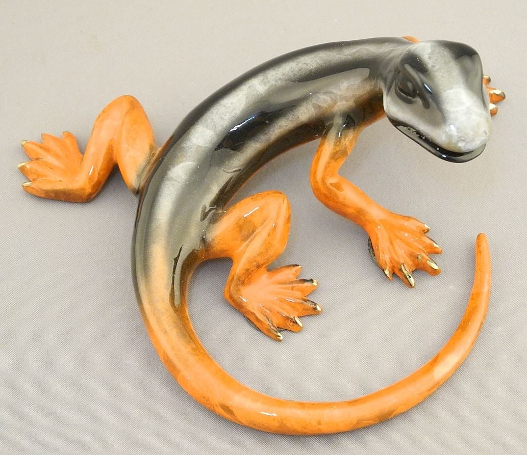 Bronze signed Barry Stein, 4 3/4", "Round Lizard Multicolor", #58/1000, with Certificate. (1 of 5)