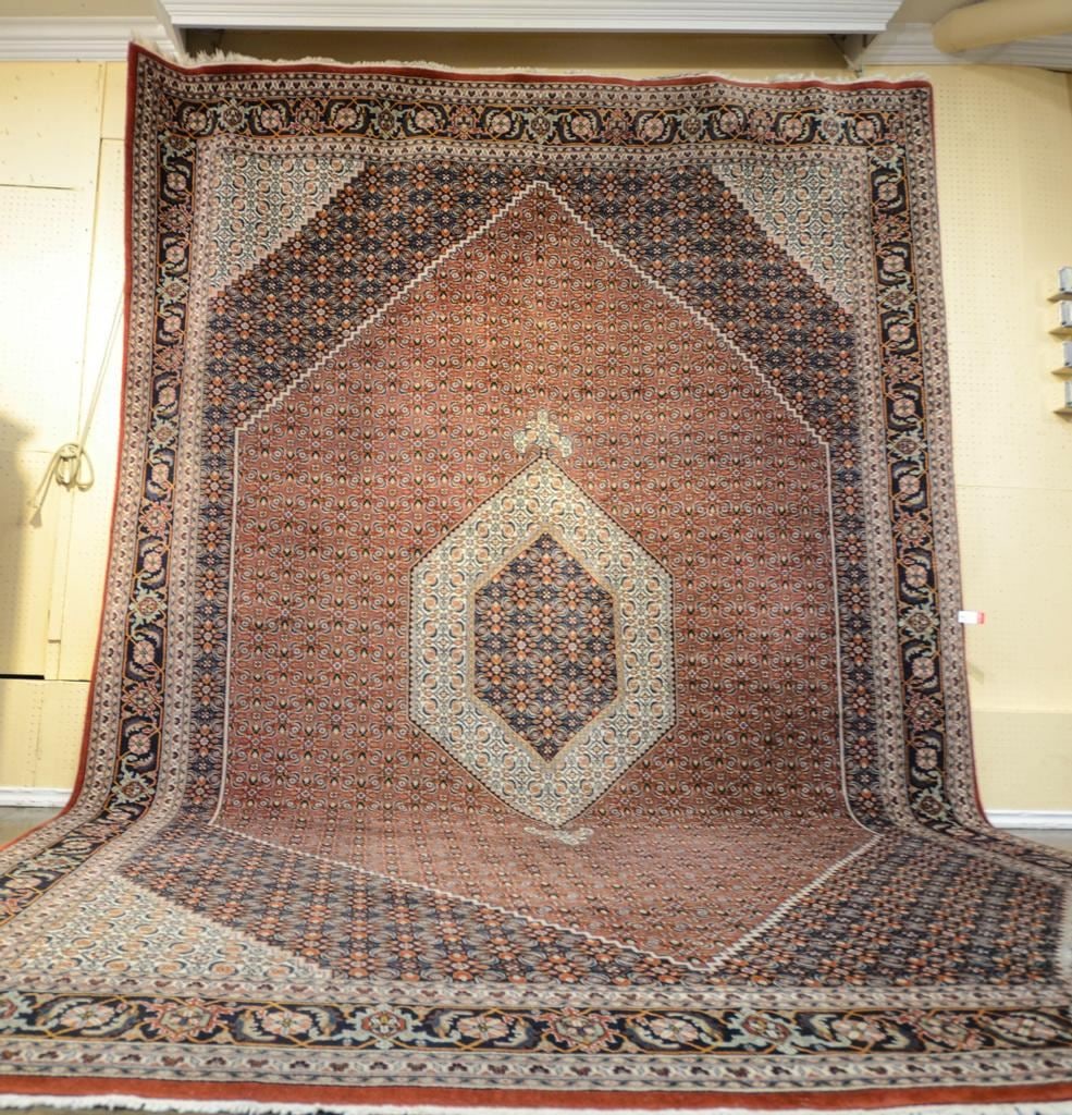 Handknotted Indian Bidjar Wool Carpet, Approximately 13' x 9'10". (1 of 2)