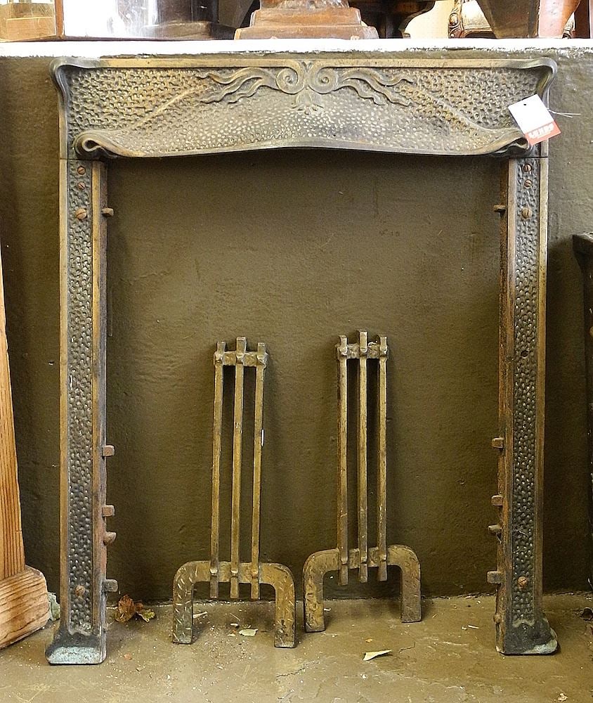 Antique Cast Iron Fireplace Surround with Parts of Irons. (1 of 4)