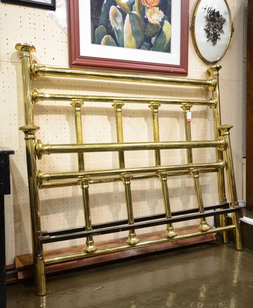 Brass Double Bed Stead, 54"W.: Brass Double Bed Stead, 54"W.
