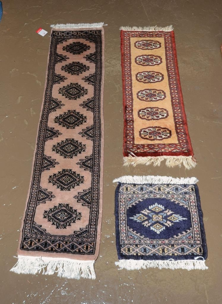 Collection of Bokhara Wool Mats, 3 pieces, Largest 4'6" x 1'. (1 of 1)