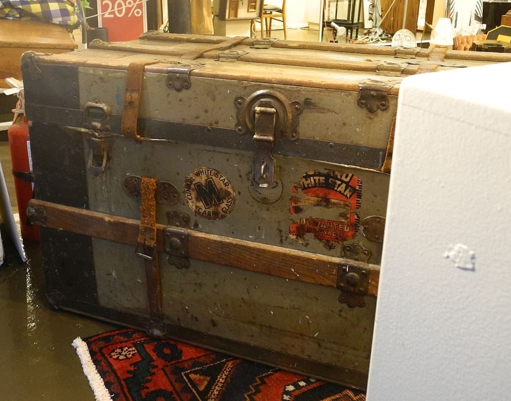 Wood Bound Steamer Trunk, 36 1/4"W. (1 of 3)