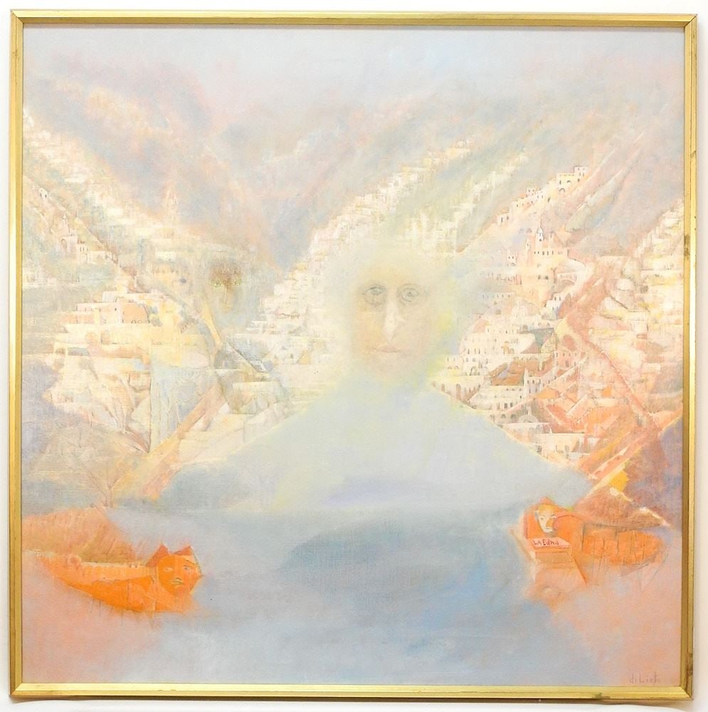 Oil on Canvas signed (Giuseppe) diLieto, 27 x 27", "Surreal Landscape. (1 of 7)