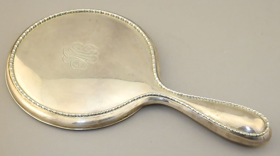 Birks Sterling (marked) Silver Dressing Mirror, 9 3/4"H, TW 365 Gm. (1 of 2)
