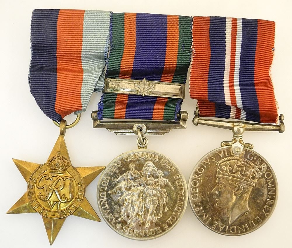 Three 1945 Service Medals.: Three 1945 Service Medals.