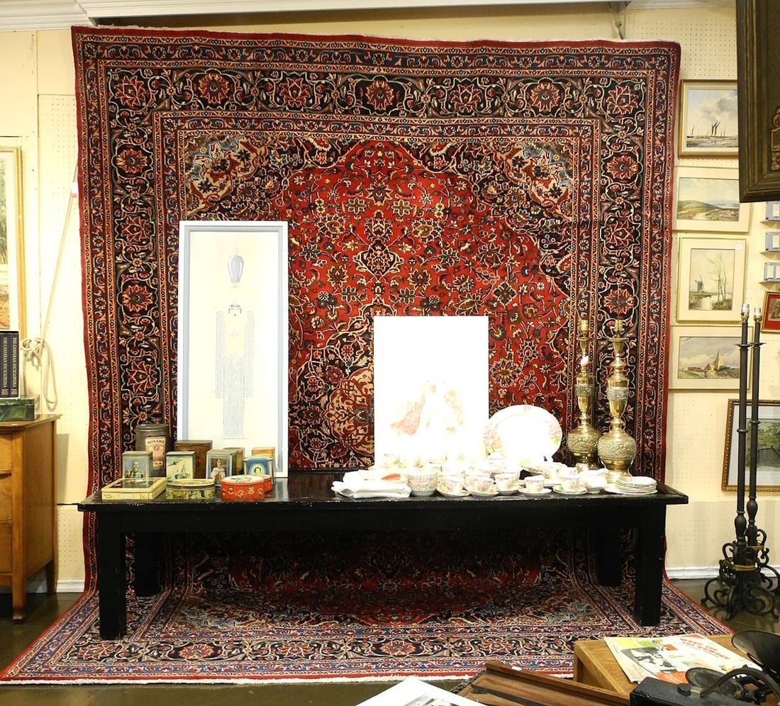 Mashhad Carpet Approximately 12'4" x 9'6". (1 of 3)
