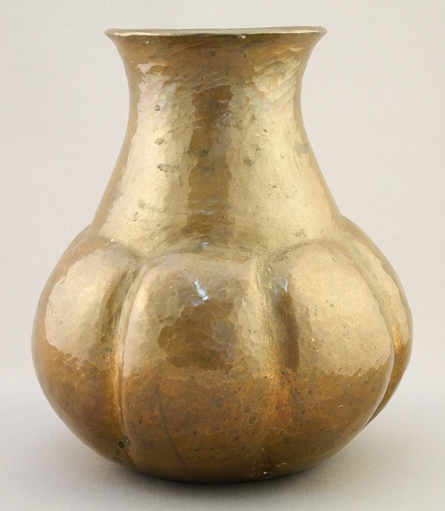 Arts & Crafts Style Copper Vase, Unmarked, 7 1/4"H. (1 of 2)