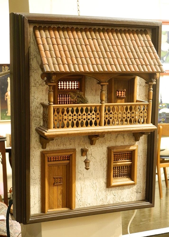 Retablos De Balcones Coloniales signed (Fernando) Rubke, 21" x 15 3/4" x 7 1/4", Retablo Mod (1 of 2)