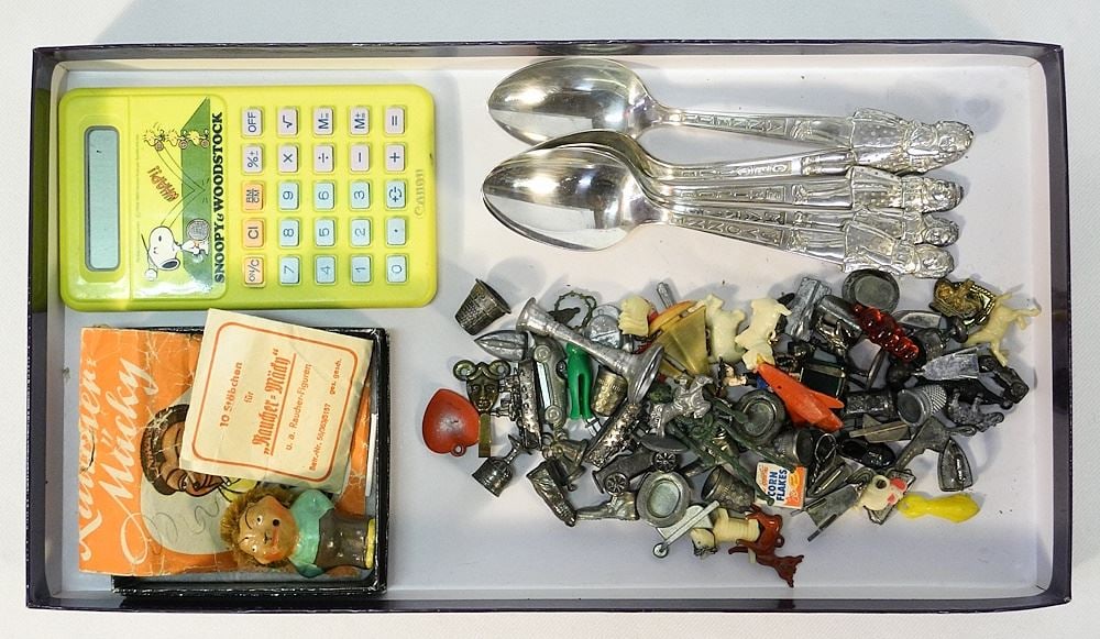 Metal & Celluloid Cracker Jack Prizes / Steiff Miniature "Mucky" / Snoopy Calculator, etc. (1 of 1)