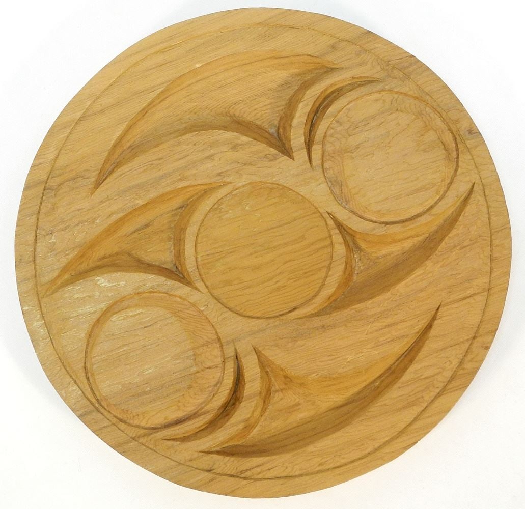 Kwagiulth Cedar Plaque Monogrammed Jr. (Jackson Robertson), 12 1/4" Diameter, Whorl Design. (1 of 2)