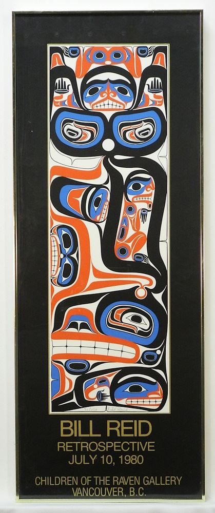 Bill Reid Exhibition Poster, "Retrospective July 10 1980", signed #21/150. (1 of 4)