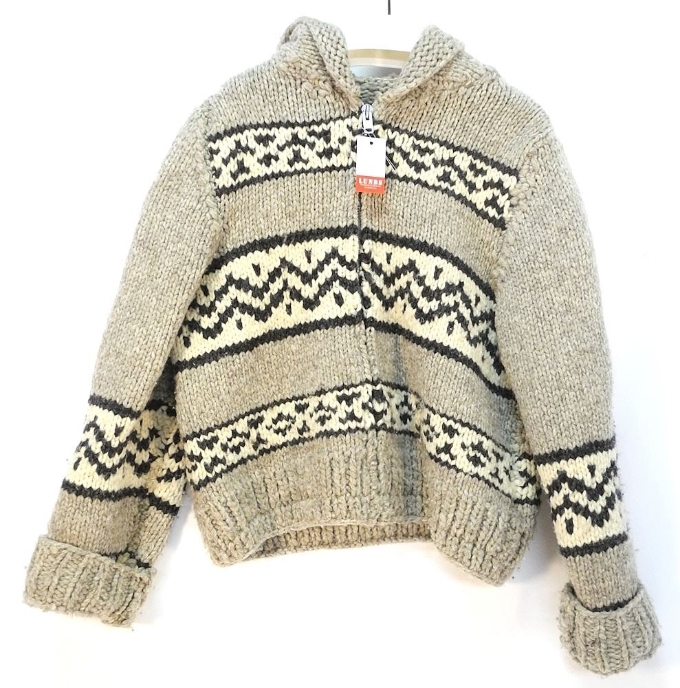 Cowichan Hooded Wool Sweater, Size Small. (1 of 2)