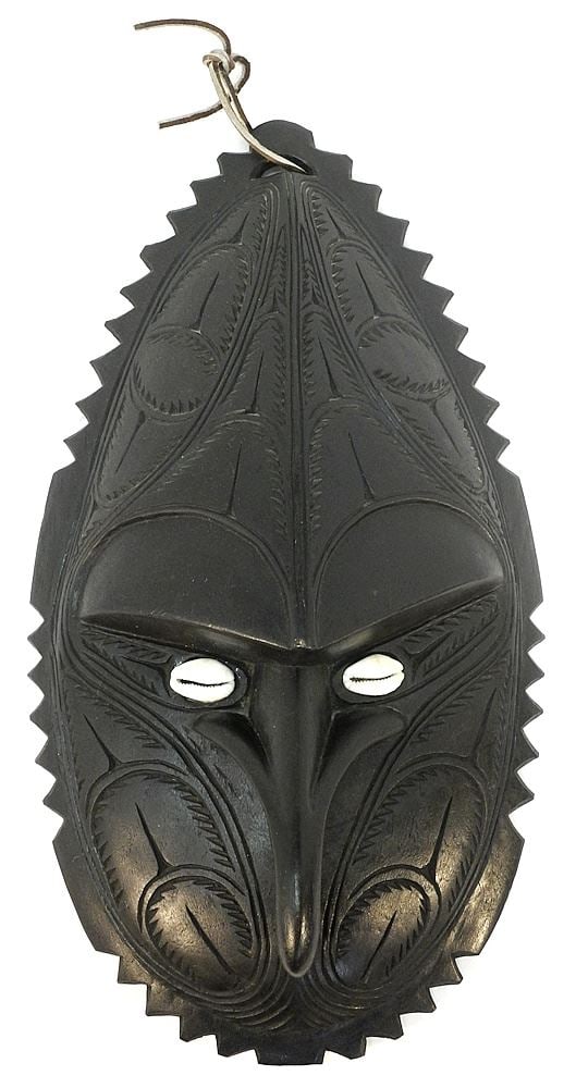 Papua New Guinea Ebonized Wood Mask, 20 1/2"H. (1 of 3)
