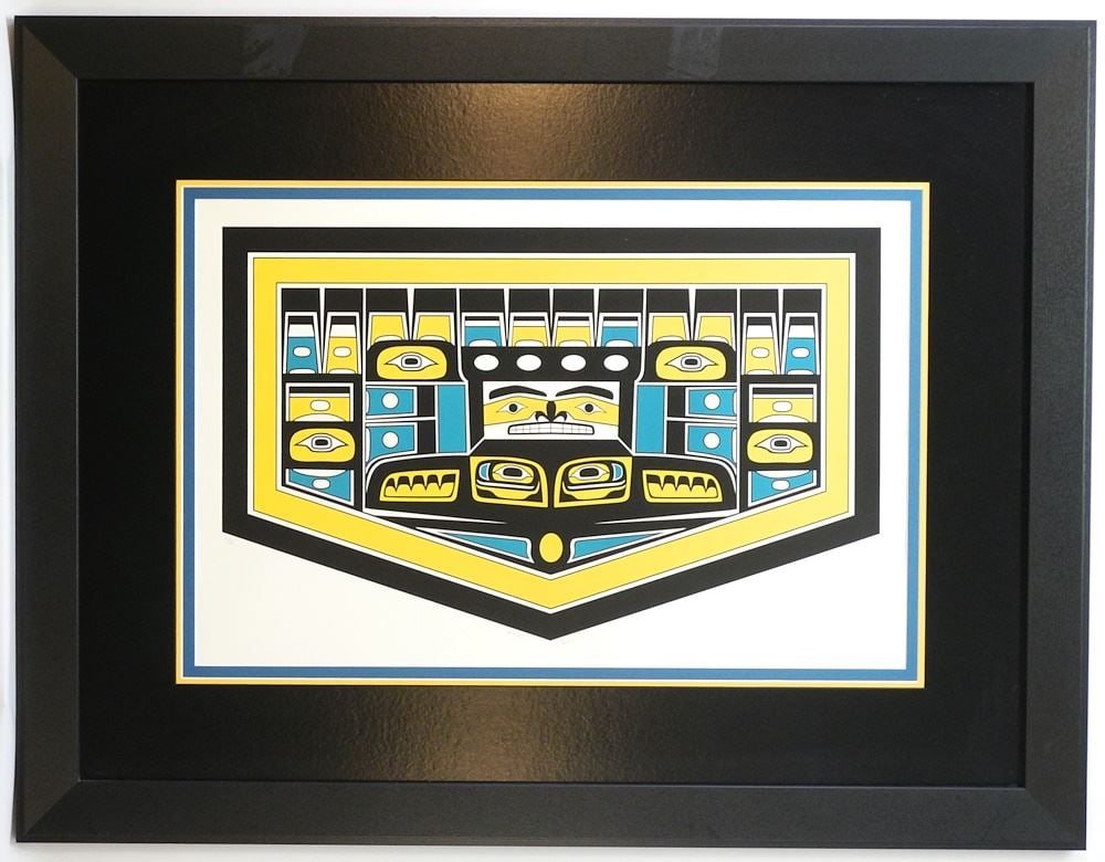 Serigraph signed Eugene Isaac 2018, 18" x 27 1/2", "Double Raven" (frame scuffed). (1 of 4)