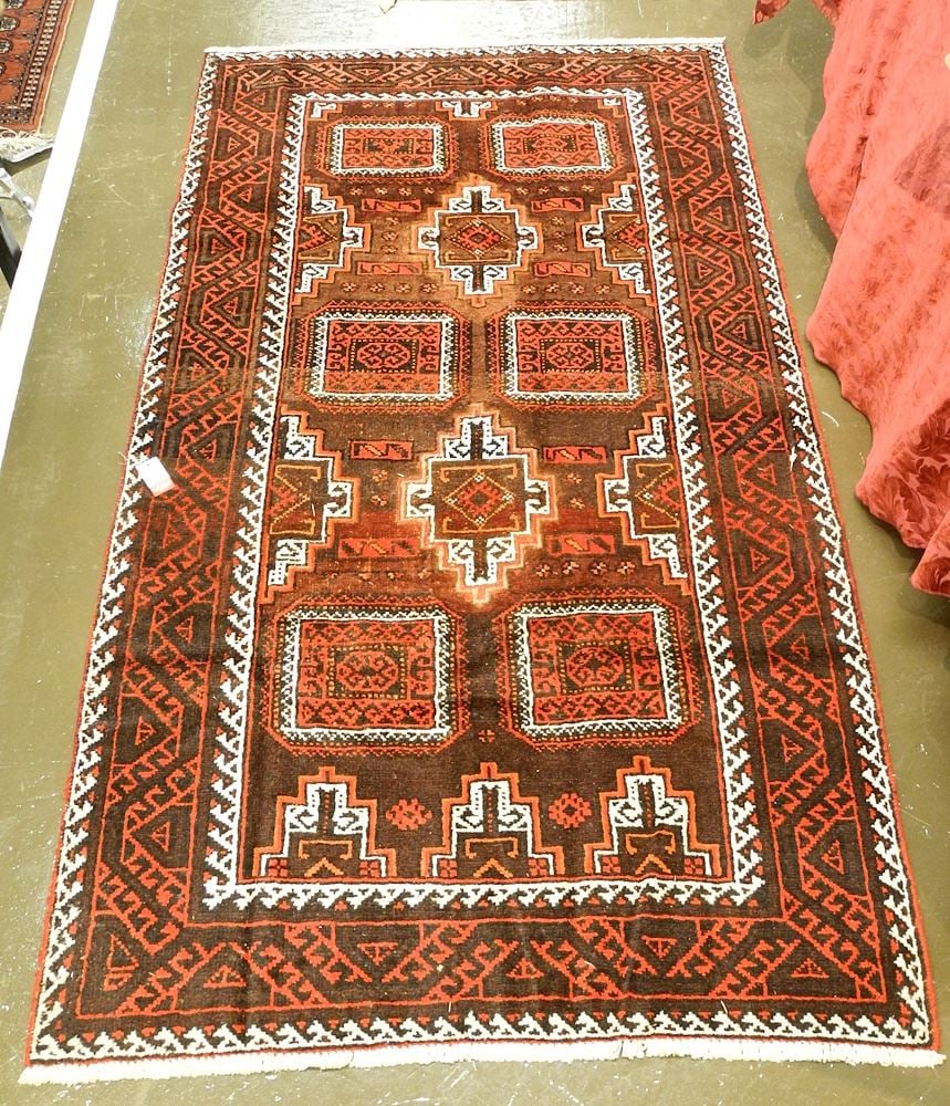 Baluch Runner Approximately 7'3" x 3'11". (1 of 2)