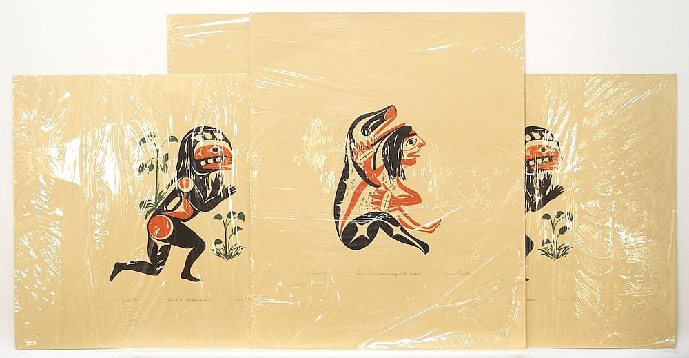 4 Serigraphs signed Tim Paul/79, 18 1/4" x 15", "Various Subjects", (unframed). (1 of 5)