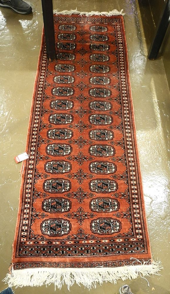 Bokhara Wool & Cotton Runner, Approximately 6'6" x 2'2" (edge noted). (1 of 3)