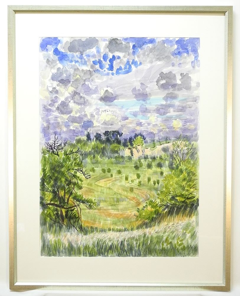 Watercolour Monogrammed JA (John Anderson) 4-6-98, 29 1/2" x 21 1/2", "Landscape". (1 of 4)