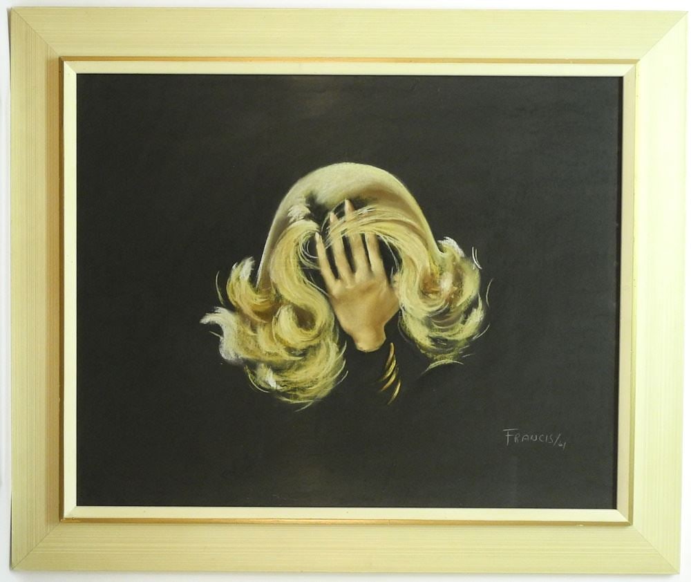 Pastel on Paper signed (Dorothy) Francis/61, 23 1/2" x 29 1/2", "Shame".: Pastel on Paper signed (Dorothy) Francis/61, 23 1/2" x 29 1/2", "Shame".