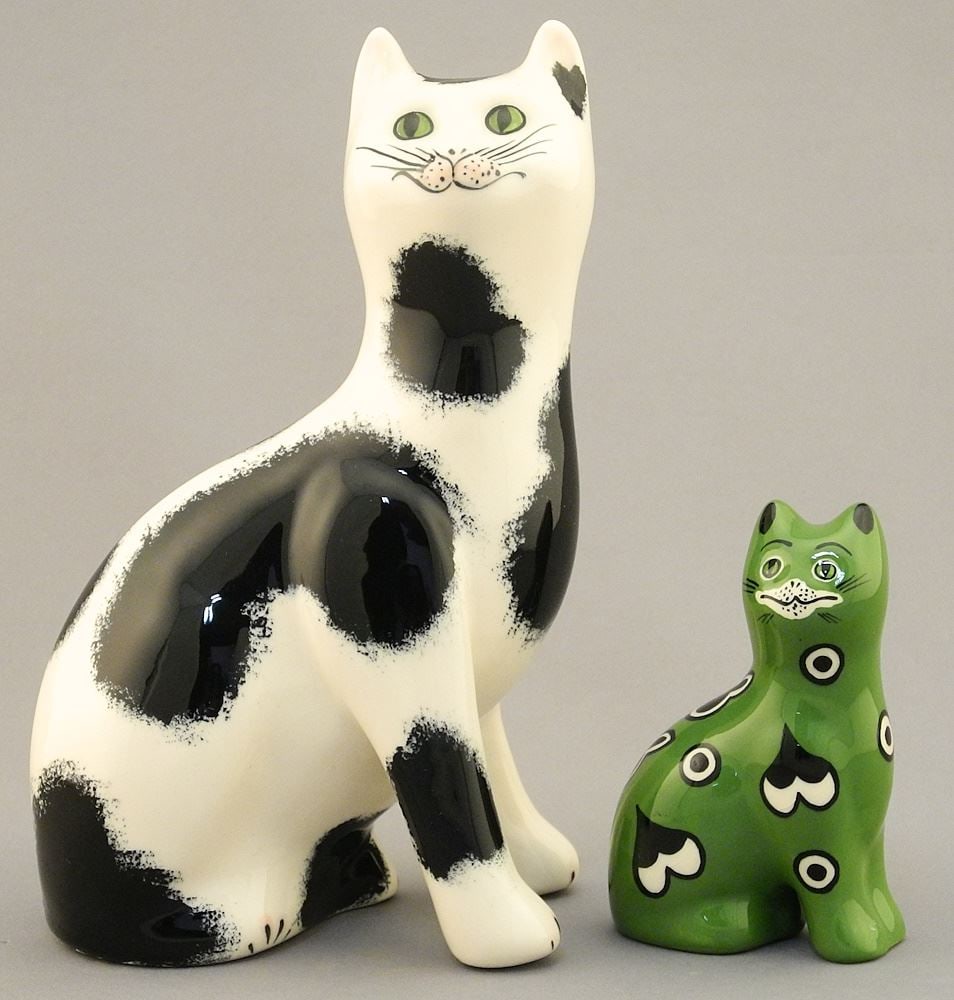 2 Wemyss Griselda Hill Pottery Cats, 3 3/8" & 7"H. (1 of 3)