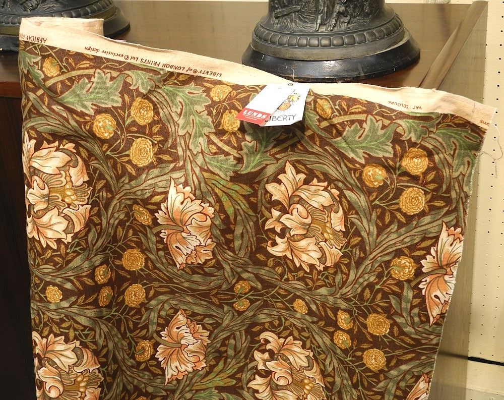 Bolt of Liberty of London "African Marigold Fabric, Approx. 29' x 4', Adopted from William Morri: Bolt of Liberty of London "African Marigold Fabric, Approx. 29' x 4', Adopted from William Morri