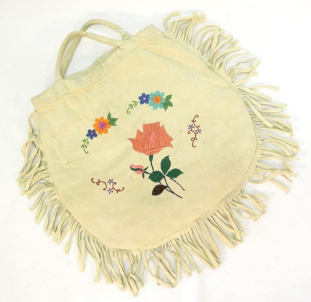 Burns Lake Tanned Hide Hand Bag, Embroidered. (1 of 2)