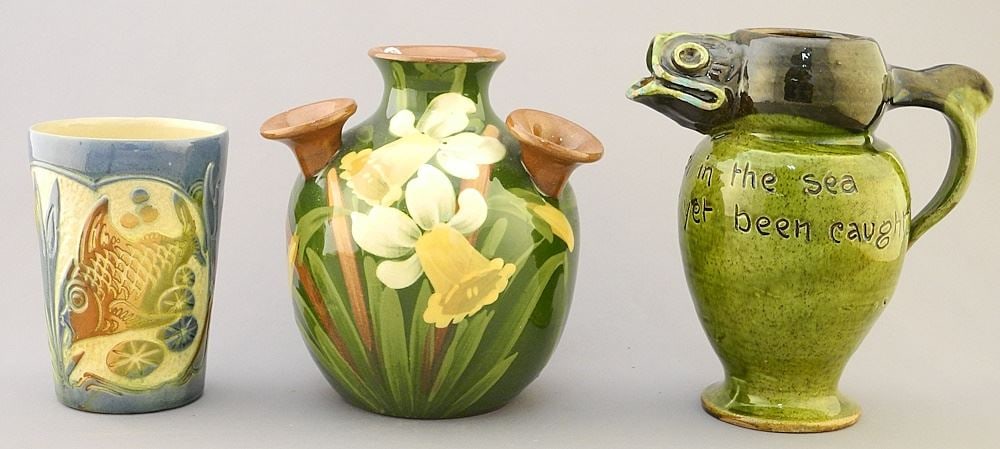 Torquay Motto Ware Collection Including a Lauder Barum Beaker, 4 3/8" - 6 1/4"H. (1 of 3)