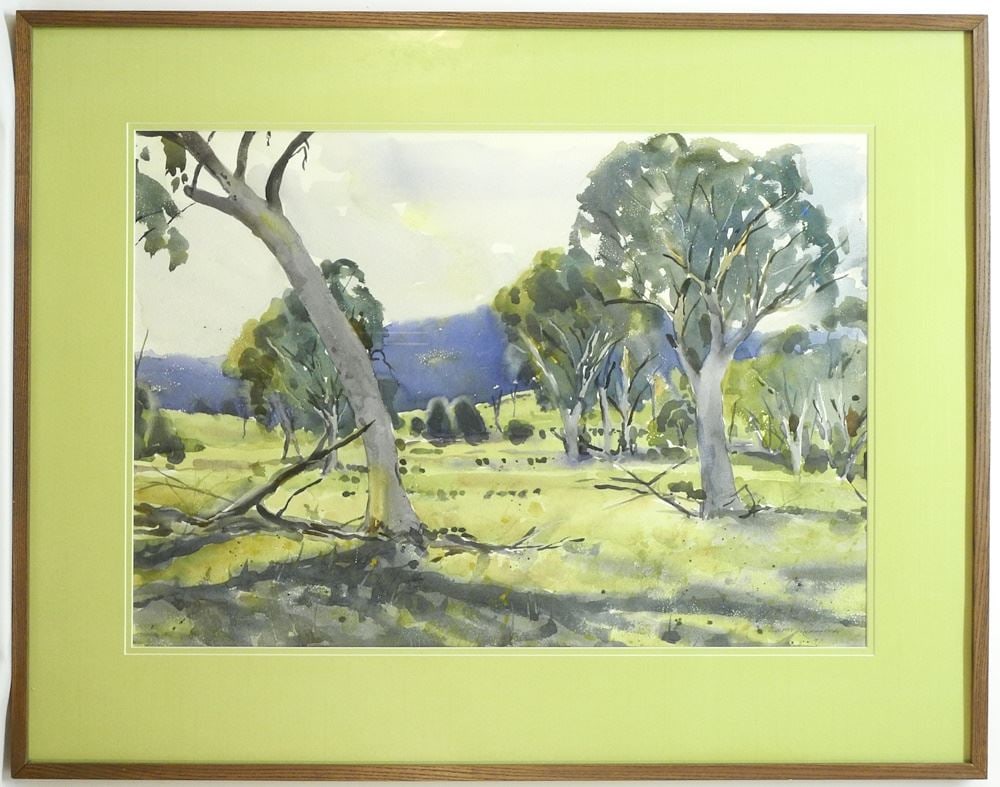 Watercolour signed Rupert Richardson 91', 20 3/8" x 29", "Australian Landscape".: Watercolour signed Rupert Richardson 91', 20 3/8" x 29", "Australian Landscape".