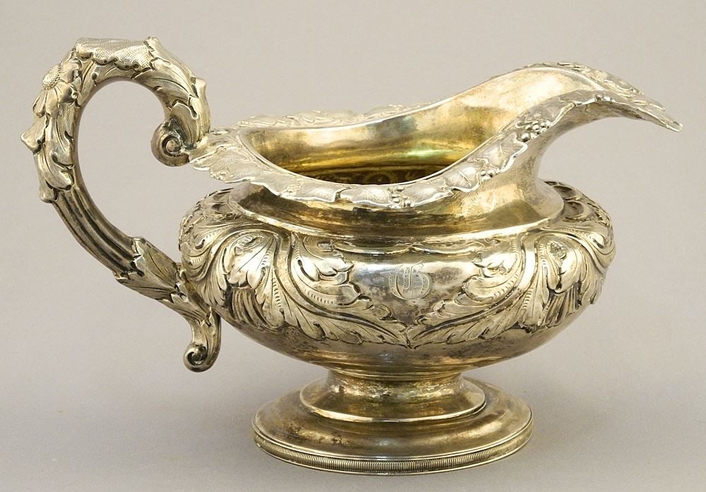 Georgian Scottish Cream Jug, 7 1/16" L, 297 Grams.: Georgian Scottish Cream Jug, 7 1/16" L, 297 Grams.