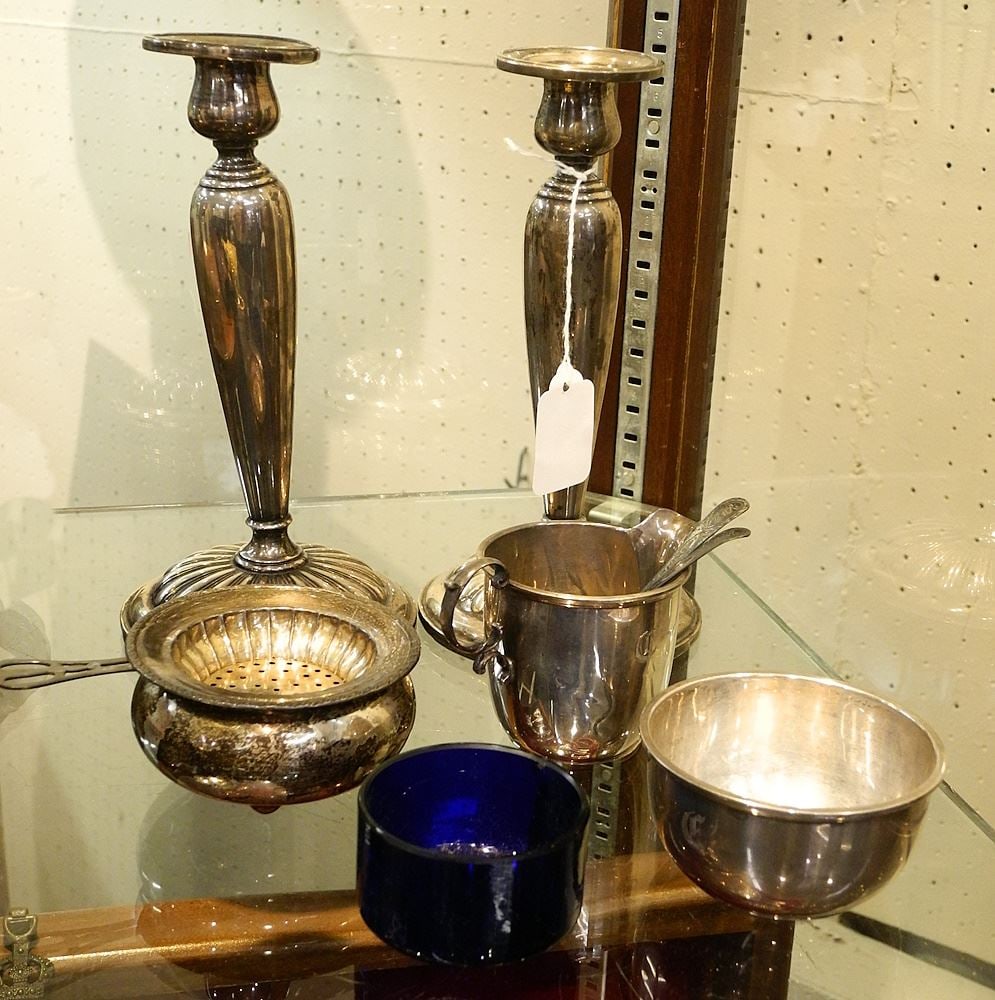 Collection of Sterling Silver Table Wares: Pair Sticks (895 Grams, 7 7/8"H) & Sundries, 295 G (1 of 1)