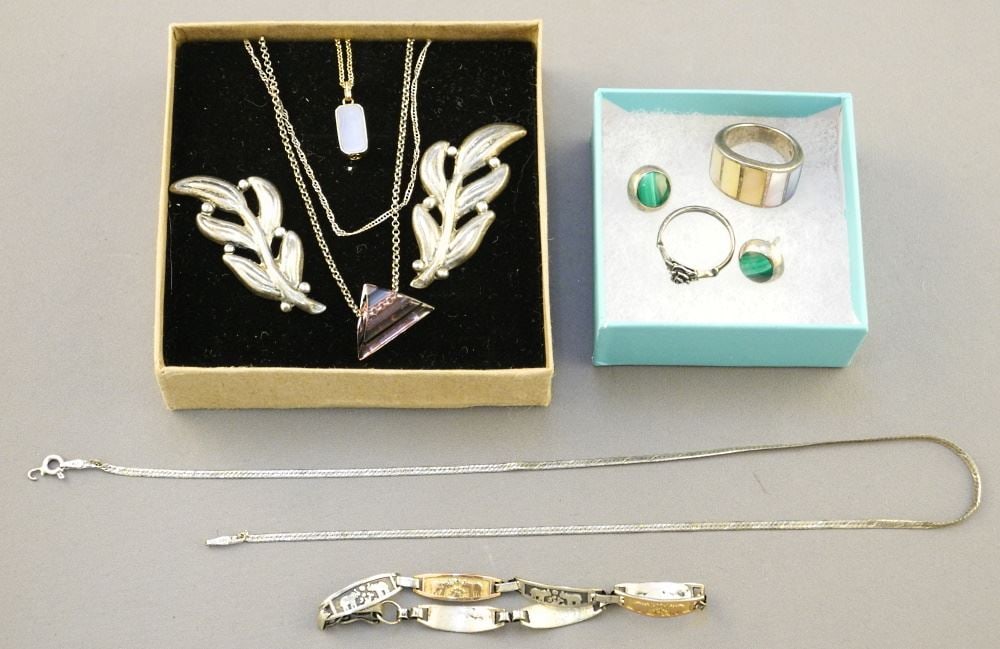2 Small Boxes of Various Sterling & Other Jewelry. (1 of 1)