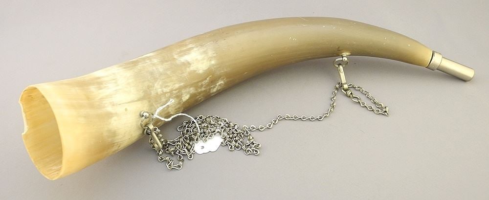 Horn Trumpet, 17 1/2"L, Mouth Piece signed "Modele Ellesse Depose Made in France".: Horn Trumpet, 17 1/2"L, Mouth Piece signed "Modele Ellesse Depose Made in France".