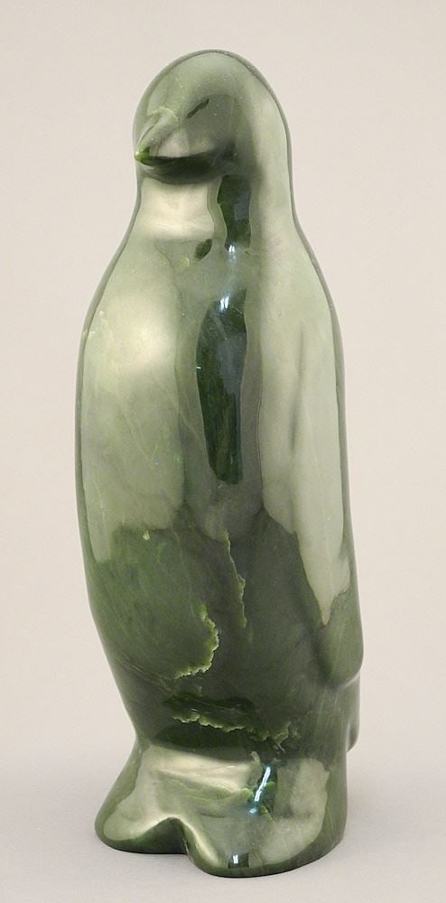 B.C. Jade Sculpture signed (Robert) Dube, 12"H, "Penguin". (1 of 7)