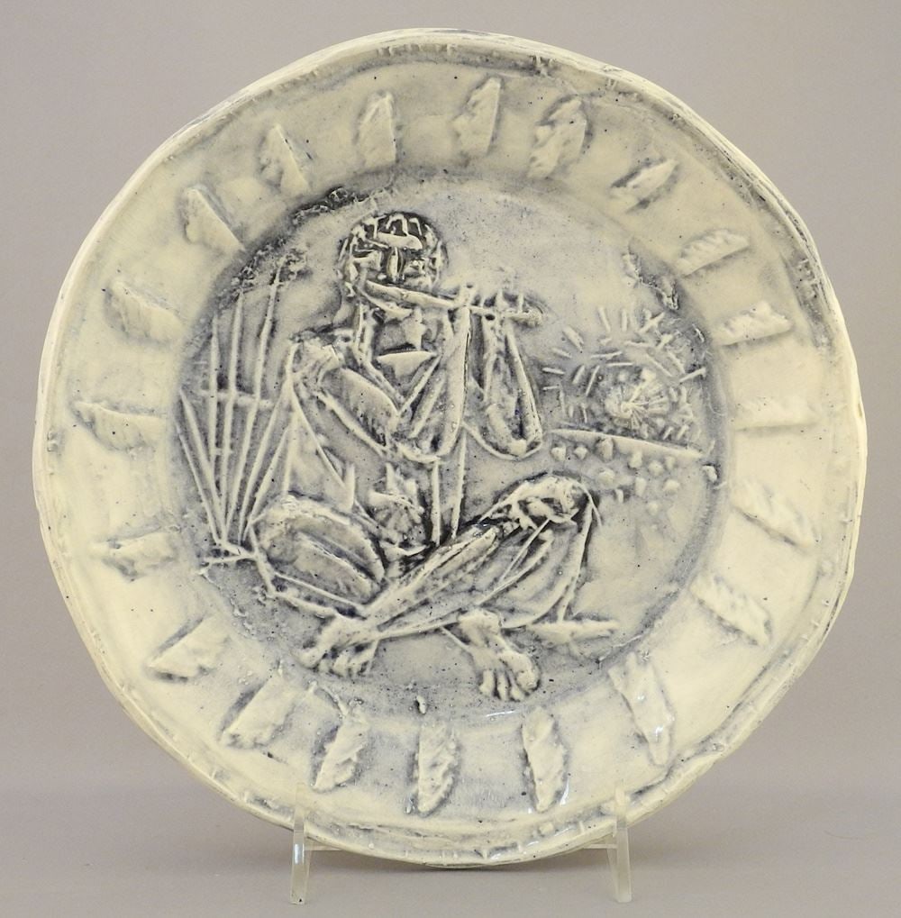 Pablo Picasso - Madoura Plein Feu Originale de Picasso Dish, Joueur de Flute, 1 3/8 x 9 5/8" (1 of 8)