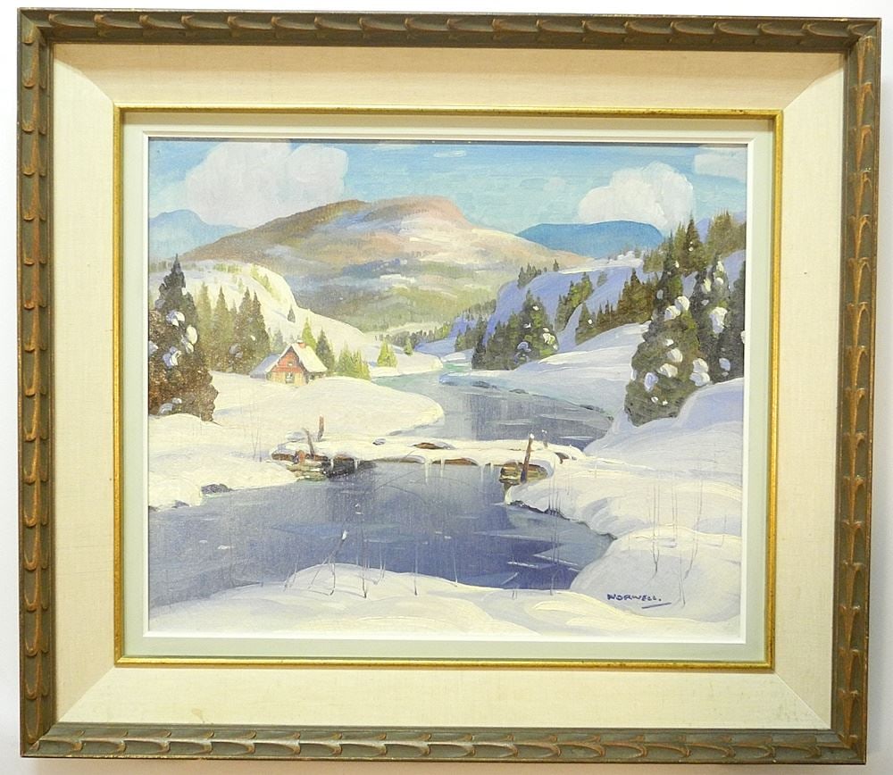 Oil on Canvas signed (Graham Noble) Norwell, 19 1/2" x 23 1/2", "Snowy Landscape". (1 of 7)