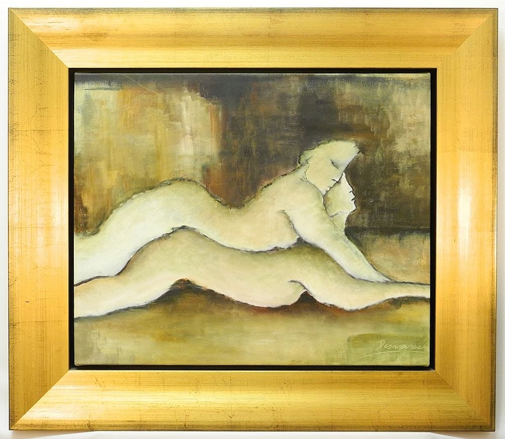 Oil on Canvas signed (Diane) Desmarais, 18" x 22", "The Fear of Letting Go". (1 of 7)