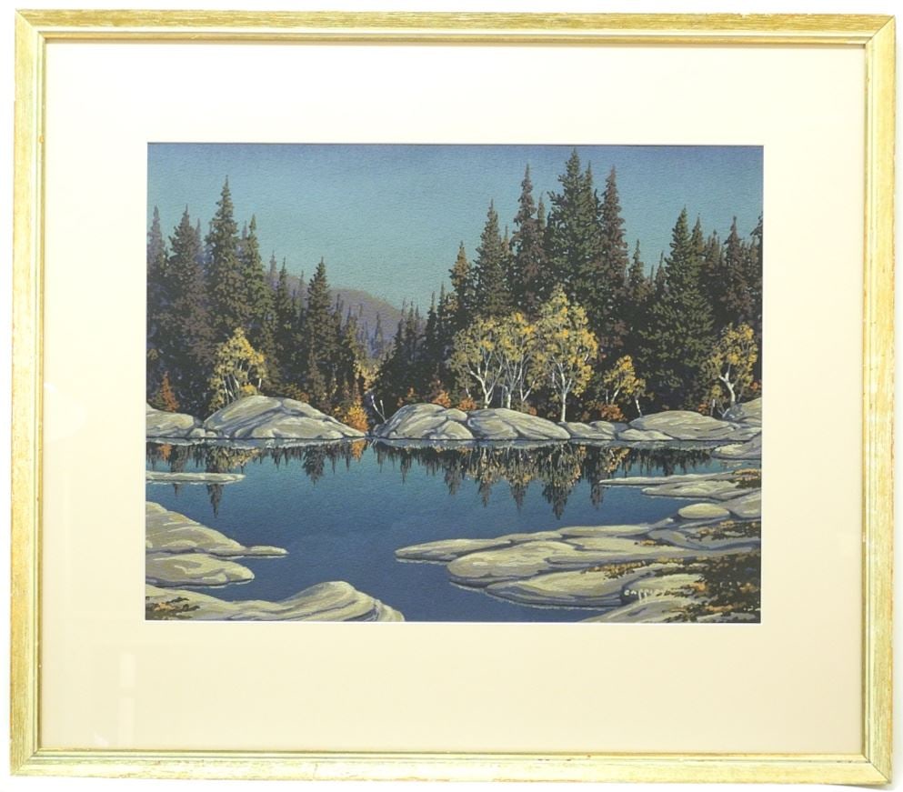 Watercolour & Gouache signed (George) Cassidy, 17 1/4" x 22 1/8", "Ontario Landscape". (1 of 6)